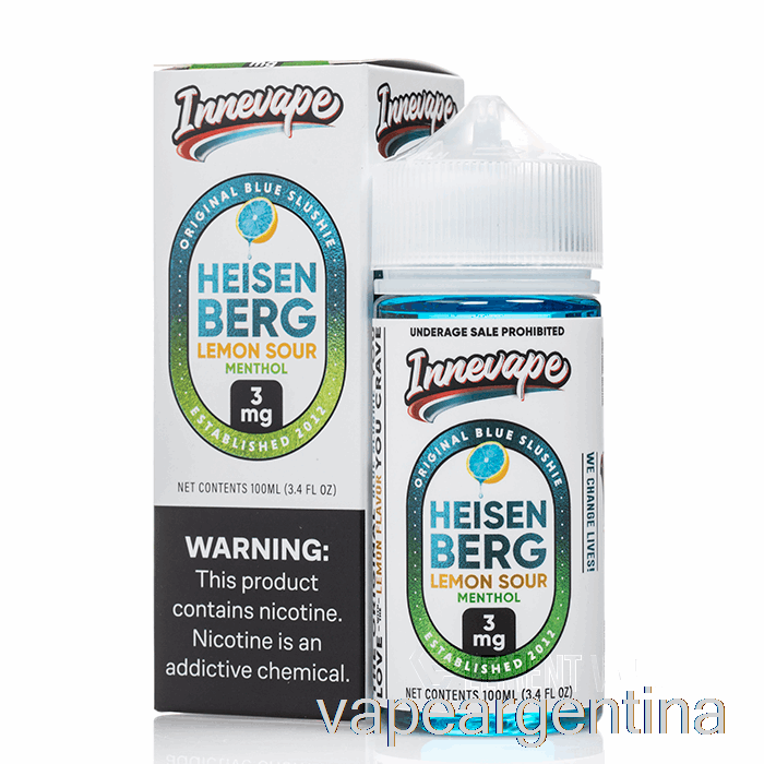 Heisenberg Lemon Sour Mentol - Innevape - 100ml 3mg Vape Descartable